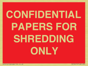 CONFIDENTIAL PAPERS FOR SHREDDING ONLY